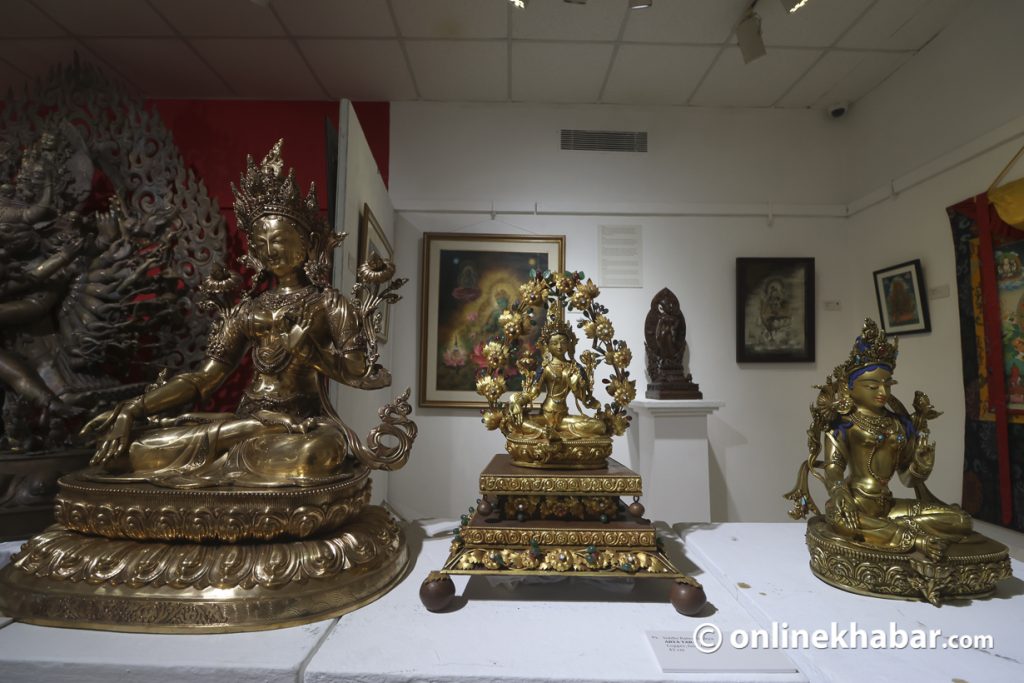 Metal sculptures in the exhibition Deities of Nepal. Photo: Bikash Shrestha