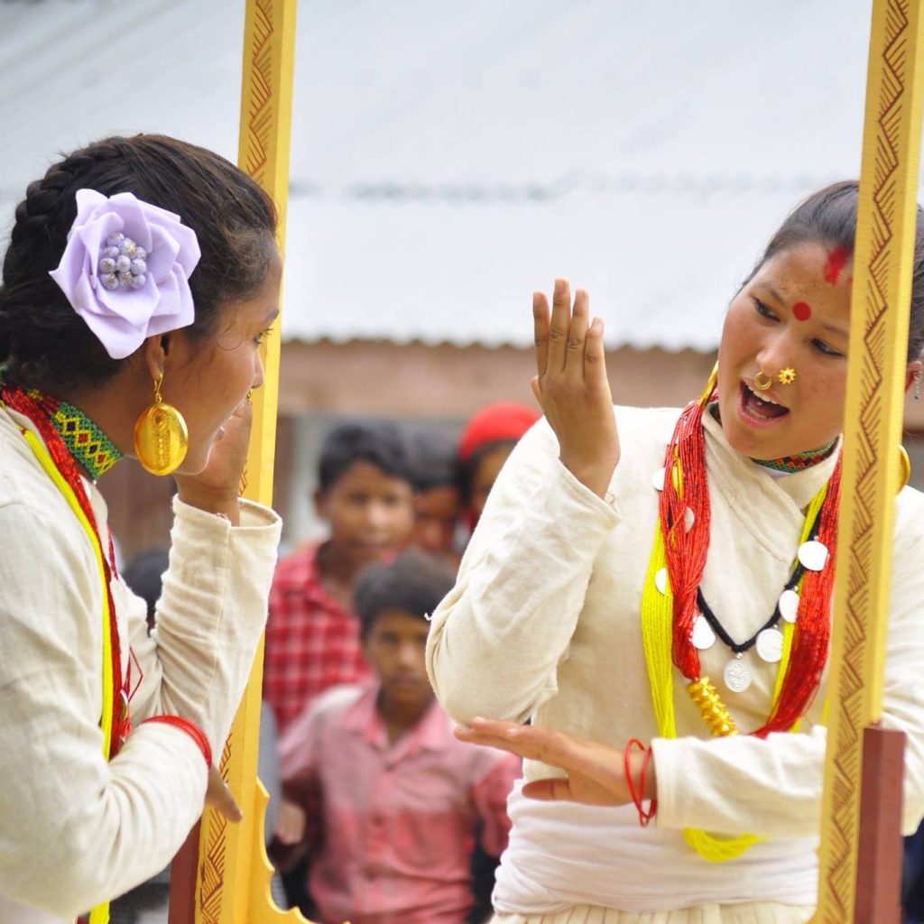 Actors from Karnali Arts Centre perform a street drama. Photo: Facebook/ Karnali Arts Centre