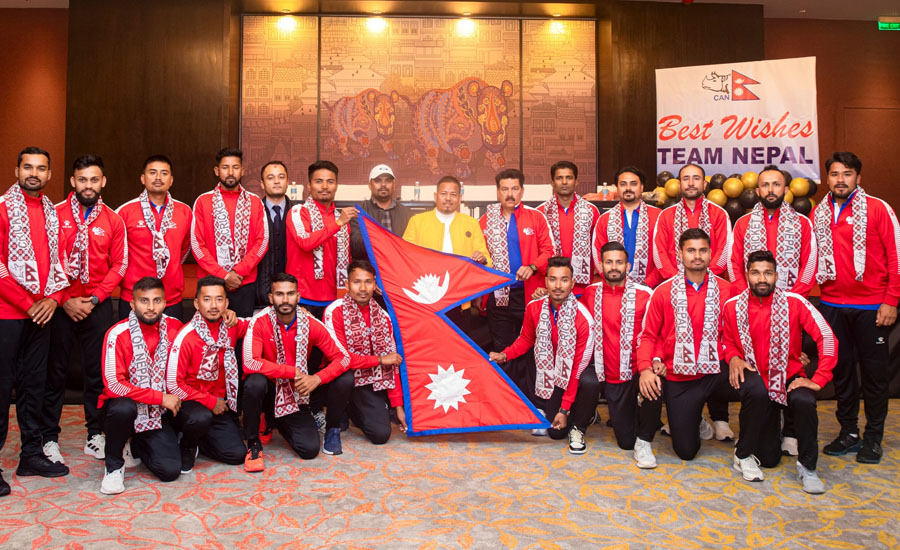 The Nepal cricket team that will take on Namibia and Scotland during the ICC Cricket World Cup League 2