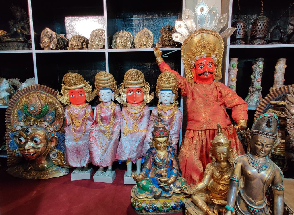 Sculpture of different sizes and metal crafts stored in Ravi Bahadur Shakya's house. Photo: Nasana Bajracharya