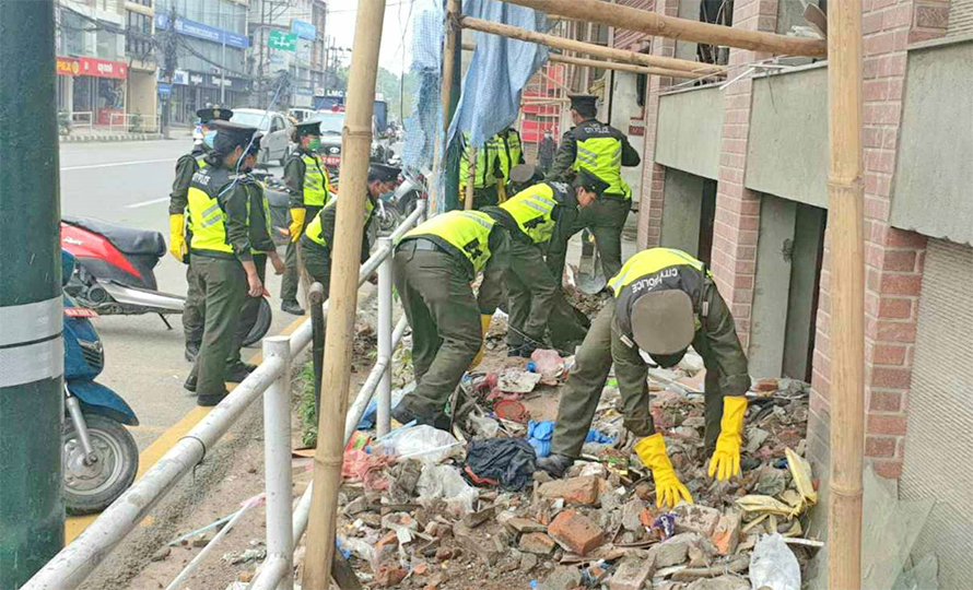 File: Lalitpur city police manage the city's waste