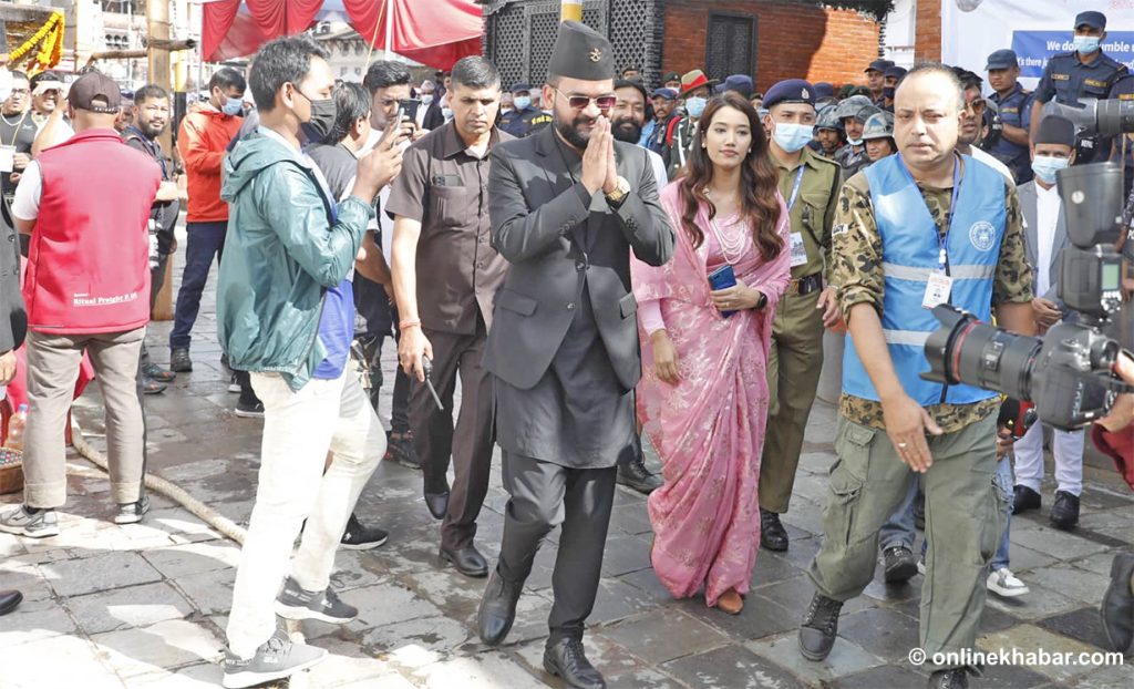Kathmandu Mayor Balen Shah attends an Indra Jatra function in Kathmandu in 2022.