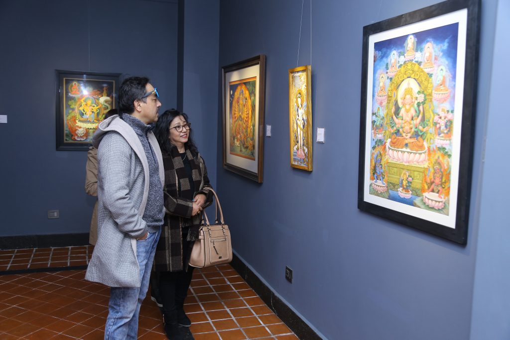 Visitor at the traditional art exhibition at Bodhisattva Gallery. Photo: Bodhisattva Gallery
