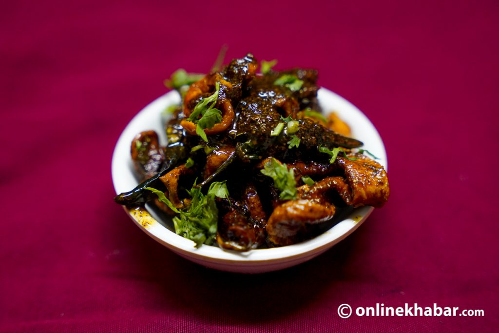 Pickled apple at Jukot Durbar Restaurant and Lounge. Photo: Shankar Giri 