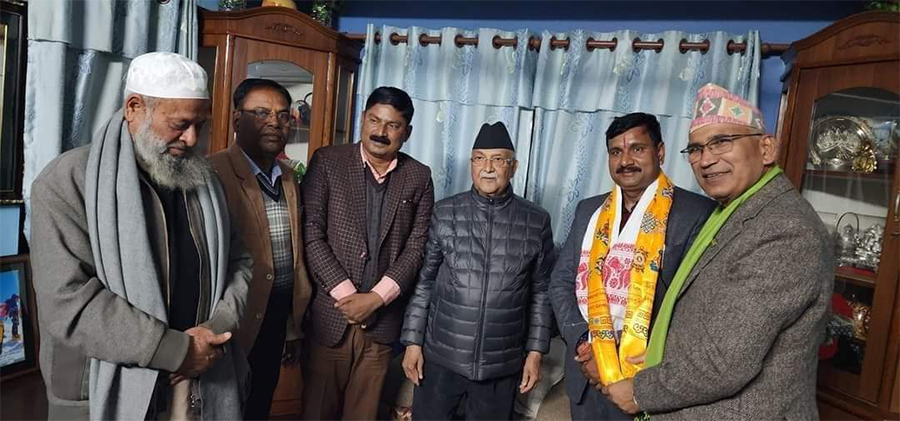 Independent lawmaker Kiran Kumar Sah joins the CPN-UML, on Tuesday, January 3, 2022. 