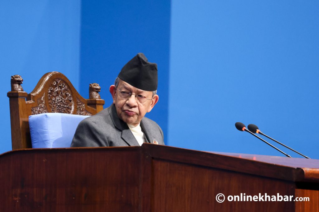 RPP lawmaker Pashupati Shamsher Rana leads a House of Representatives meeting in the absence of the speaker, on Tuesday, January 10, 2023.