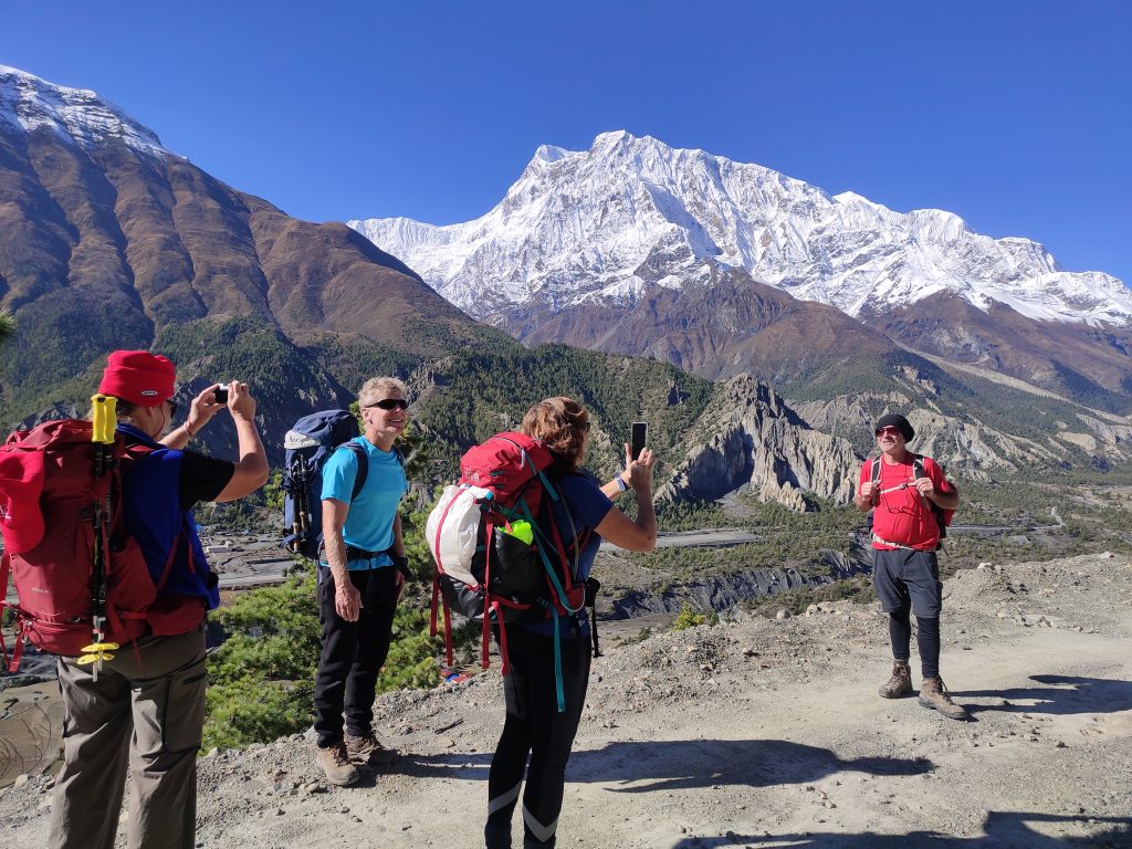 Tourists trekking in Nepal along the Annapurna circuit. Photo: Anuska Pradhan Tourist arrival