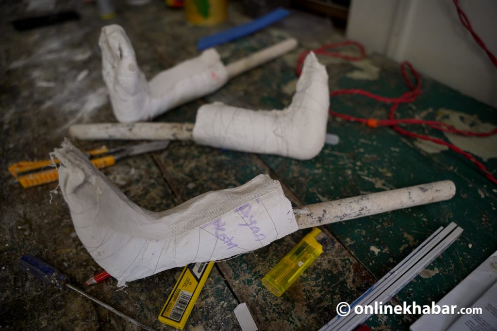 Prosthetics and orthotics 
Limb Care just does not only consult and train its patients but also manufactures assistive devices in its own office space. Photo: Shankar Giri 