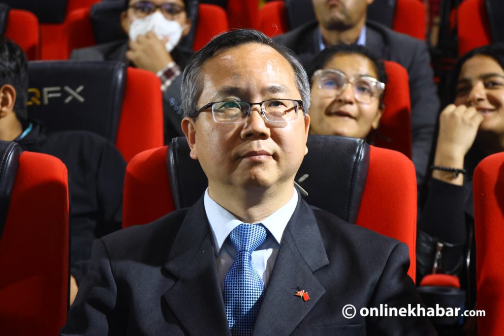 Chinese Ambassador to Nepal Chen Song at the inaugural of the 6th Nepal International Film Festival (NIFF) in Kathmandu, on Thursday, March 16, 2023. Nepali films in China