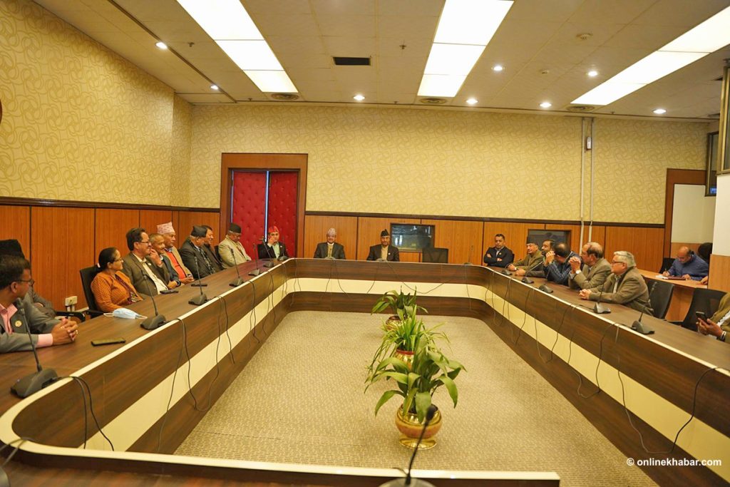 A Nepali Congress work execution meeting in Kathmandu on Sunday, March 19, 2023. Photo: Bikash Shrestha