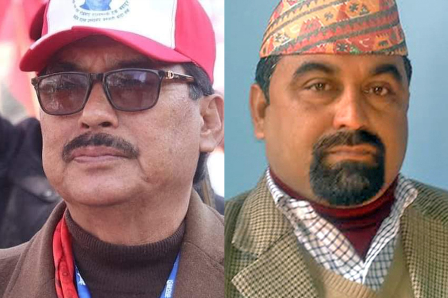 L-R: Former ministers Tek Bahadur Gurung and Badri Prasad Neupane