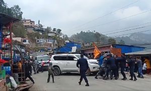 Vandals target Koshi CM Hikmat Kumar Karki’s vehicle in Okhaldhunga