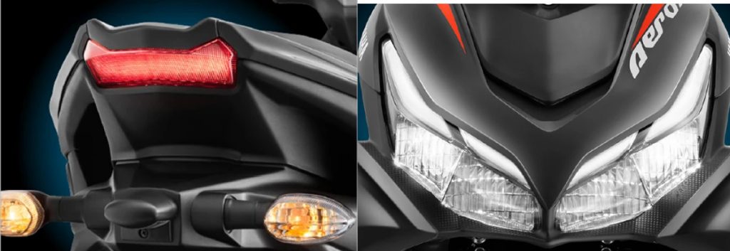 Yamaha Aerox 155 Taillight and Headlight. Photo: Yamaha