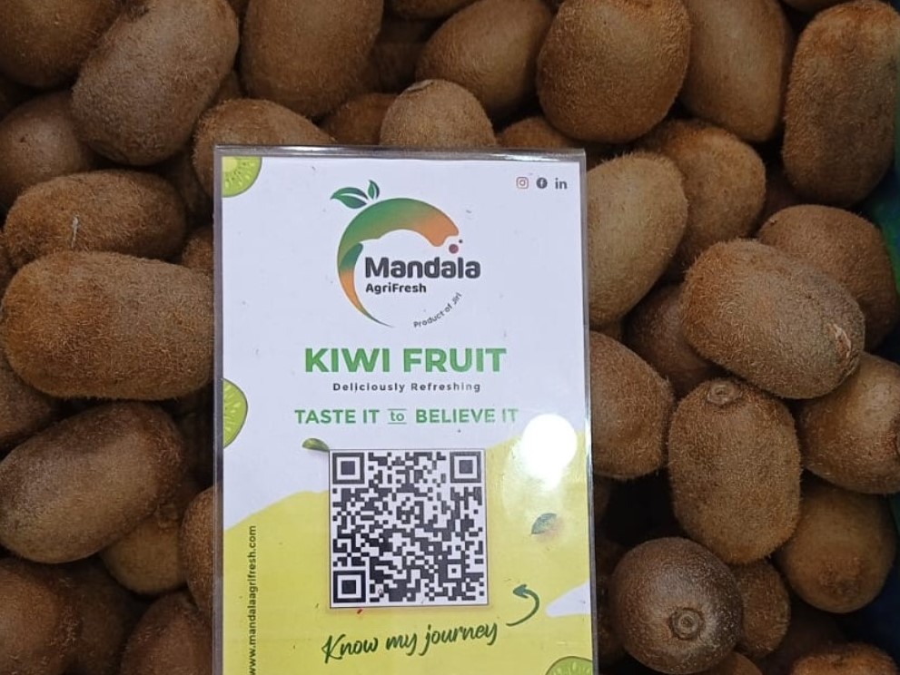 A QR code is used to trace history as a part of the startup's product traceability software. Photo courtesy: Mandala AgriFresh