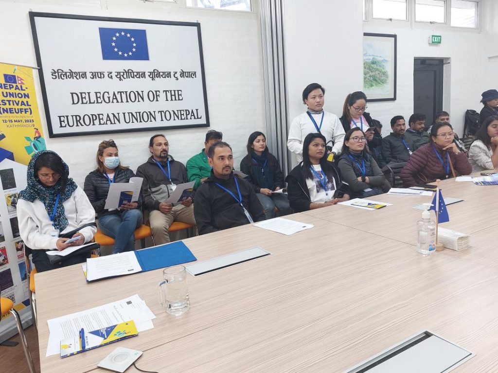 Nepal European Union Film Festival 2023 was announced during a press meet in Kathmandu on April 24, 2023. Photo: Delegation of the European Union to Nepal 