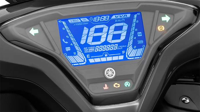 Yamaha Aerox 155 instrument cluster Photo: Yamaha