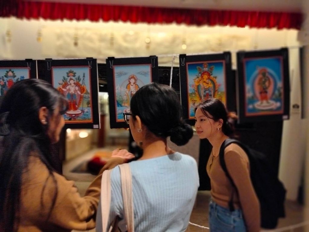Visitors at Solo exhibition: Lok Chitrakar organised by MoNA, Thamel, Kathmandu.