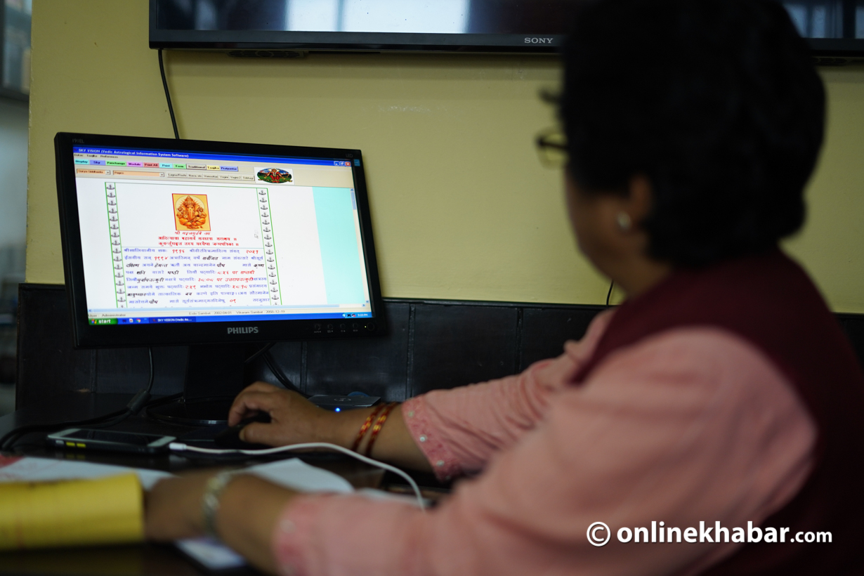 Astrologer Sudha Bhattarai further adds that female astrologers have more potential than their male counterparts.  Photo: Aryan Dhimal 