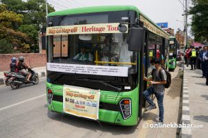 Heritage tour bus service starts in Kathmandu