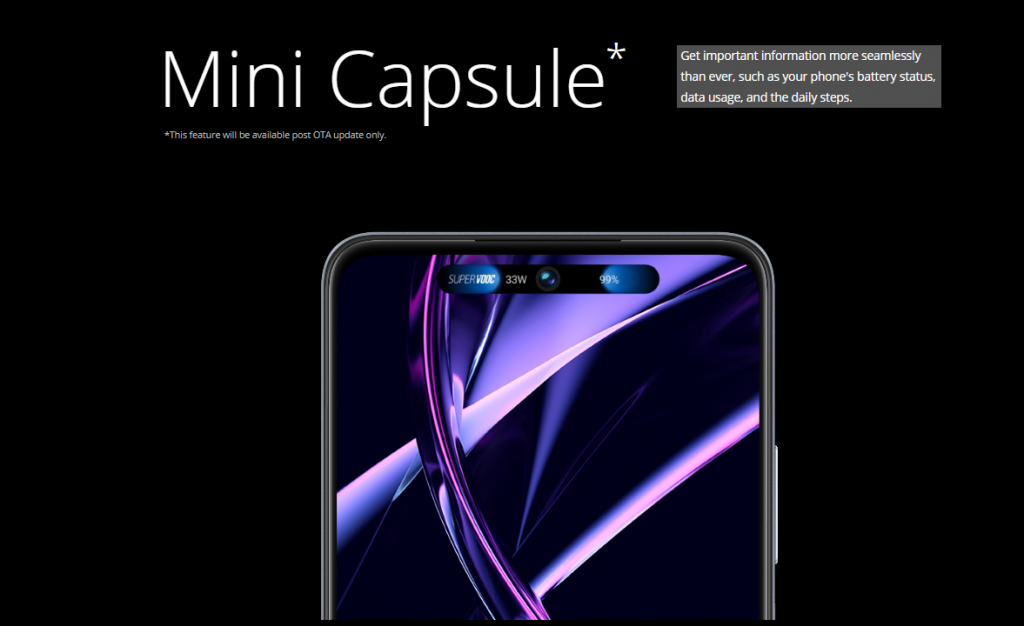 Mini Capsule in Realme Narzo N55. Photo: Realme India