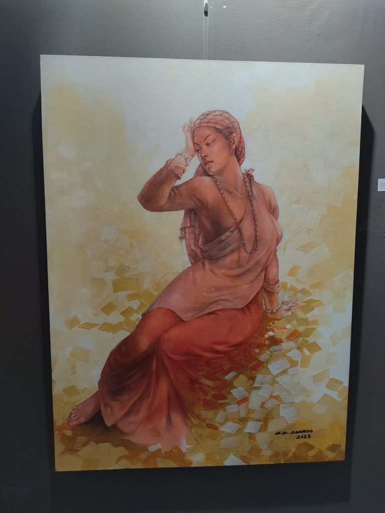 A Solitary Beauty by Gangadhar Sharoo at the Sirjana-2023 exhibition at Nepal Academy of Fine Arts, Naxal. Photo Rudrakshya Man Pradhan