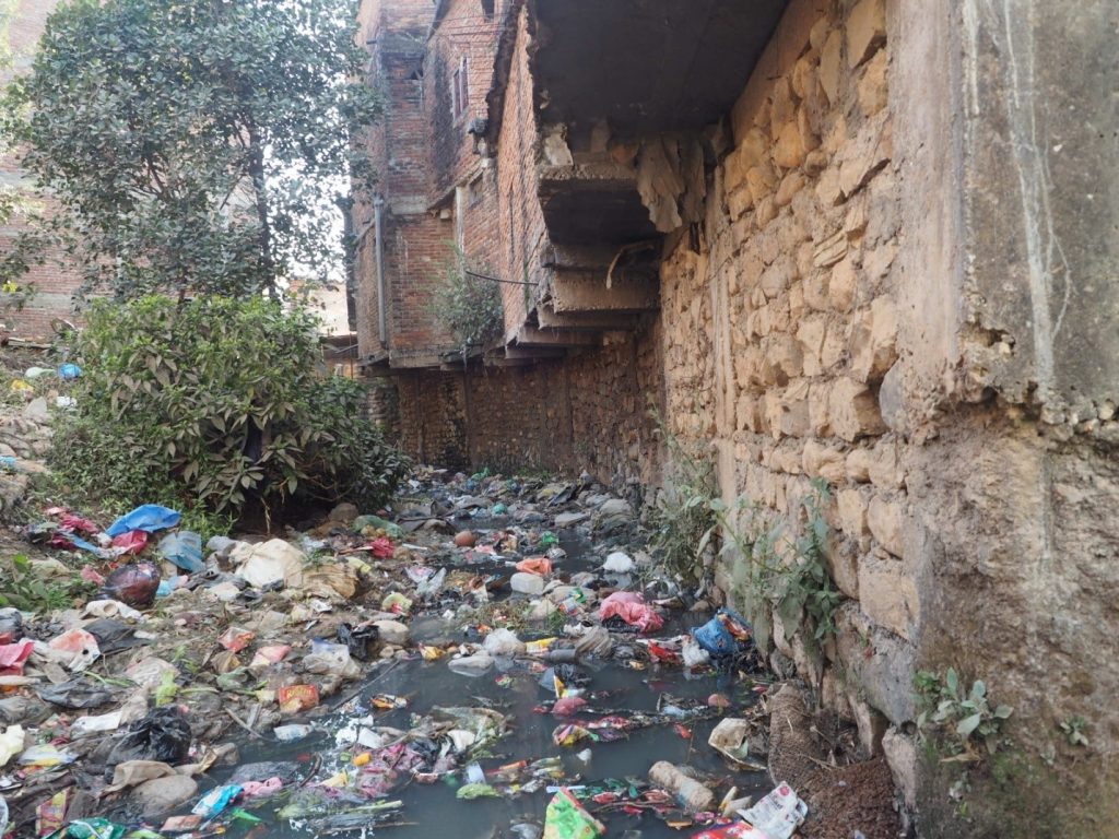 small sewage system near residential area