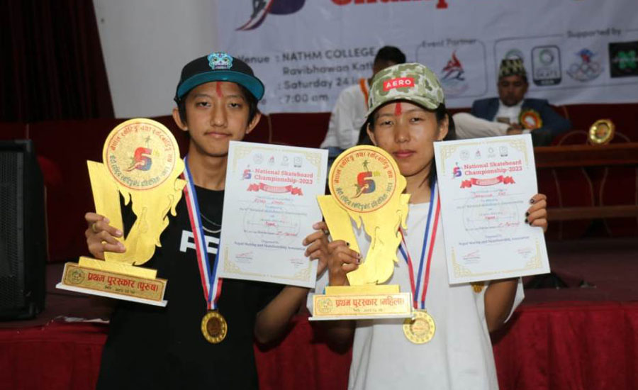 Limbu and Rai win National Skateboard Championship