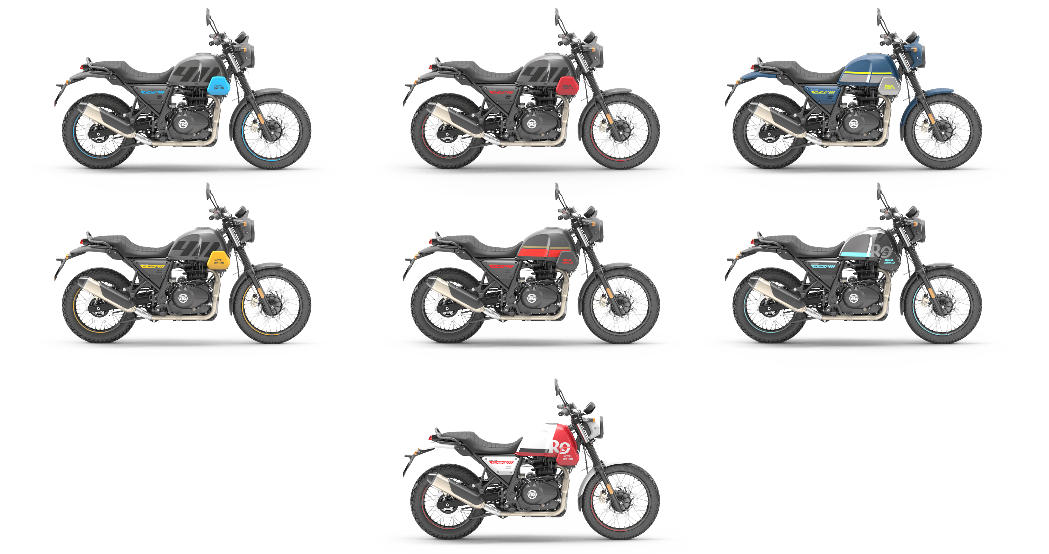 Royal Enfield Scram 411 colour options. Photo: Royal Enfield