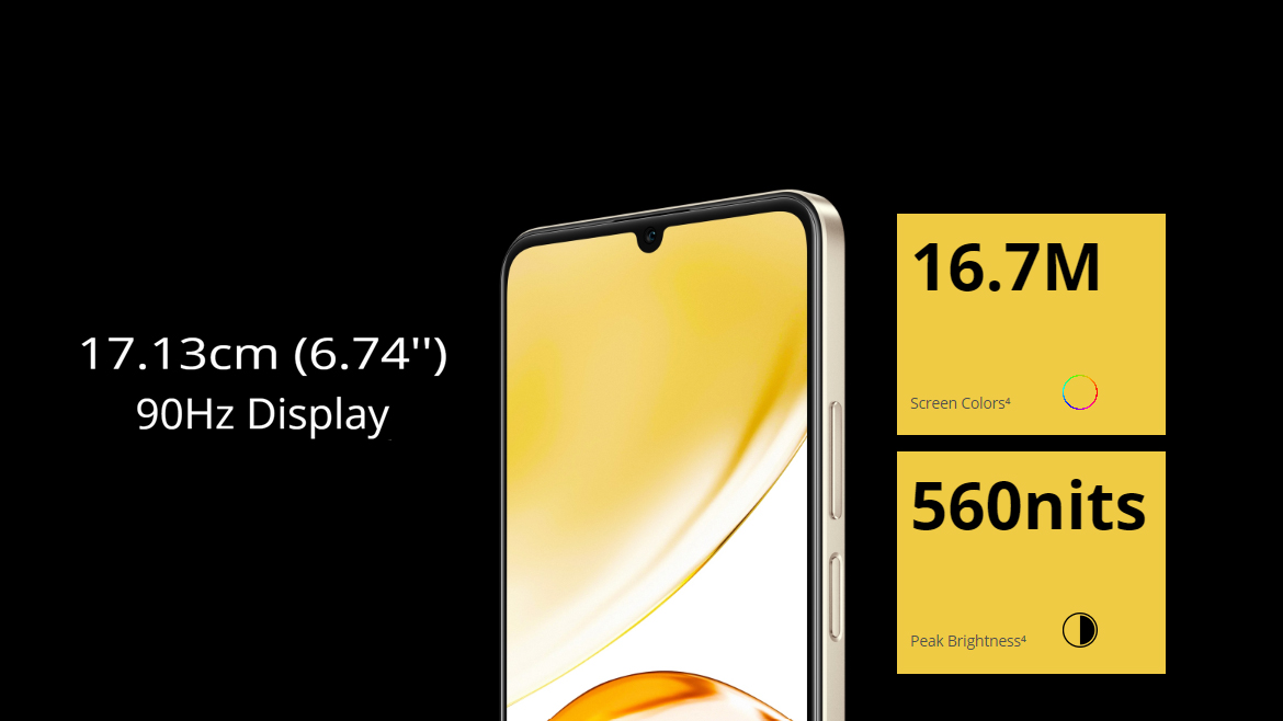 Realme Narzo N53 display. Photo: Realme India