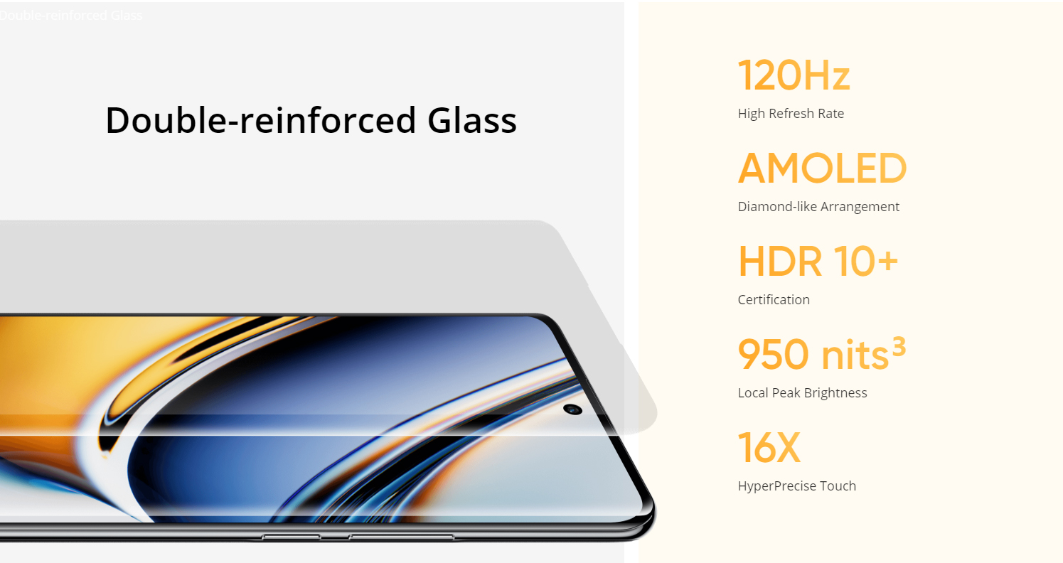 Realme 11 Pro+ display specs. Photo: Realme