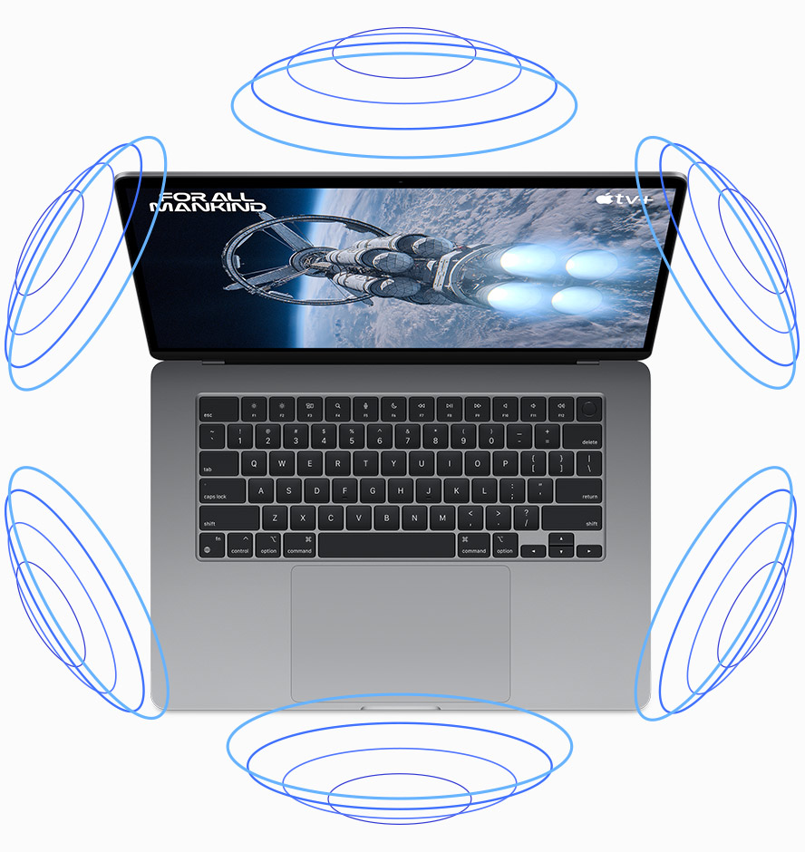 Six speakers on MacBook air 15. Photo: Apple