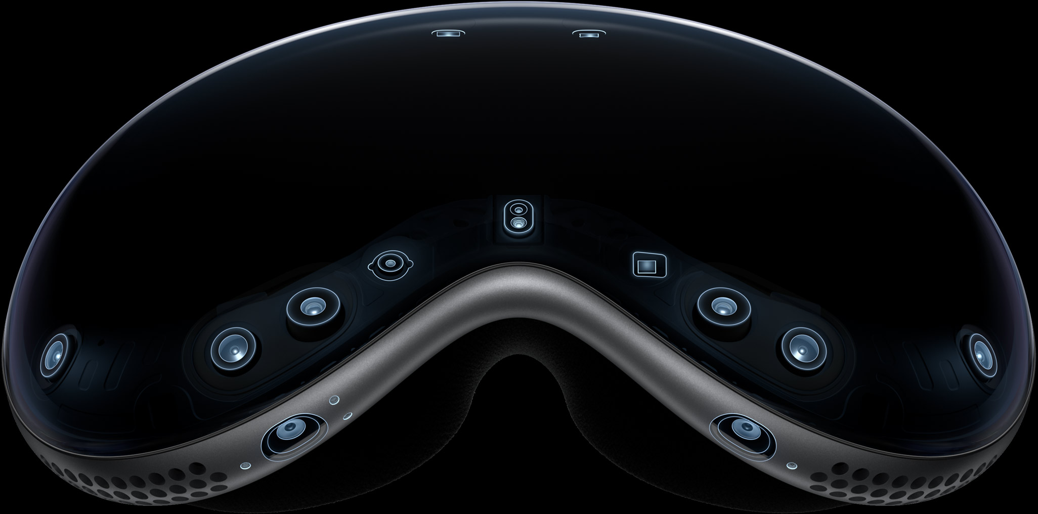 Cameras and sensors on Apple Vision Pro. Photo: Apple