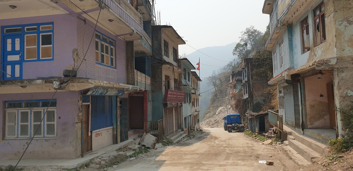 Abandoned market in Tatopani - 2015 earthquake, 2016 GLOF and Covid pandemic resulting in climate change-induced migration