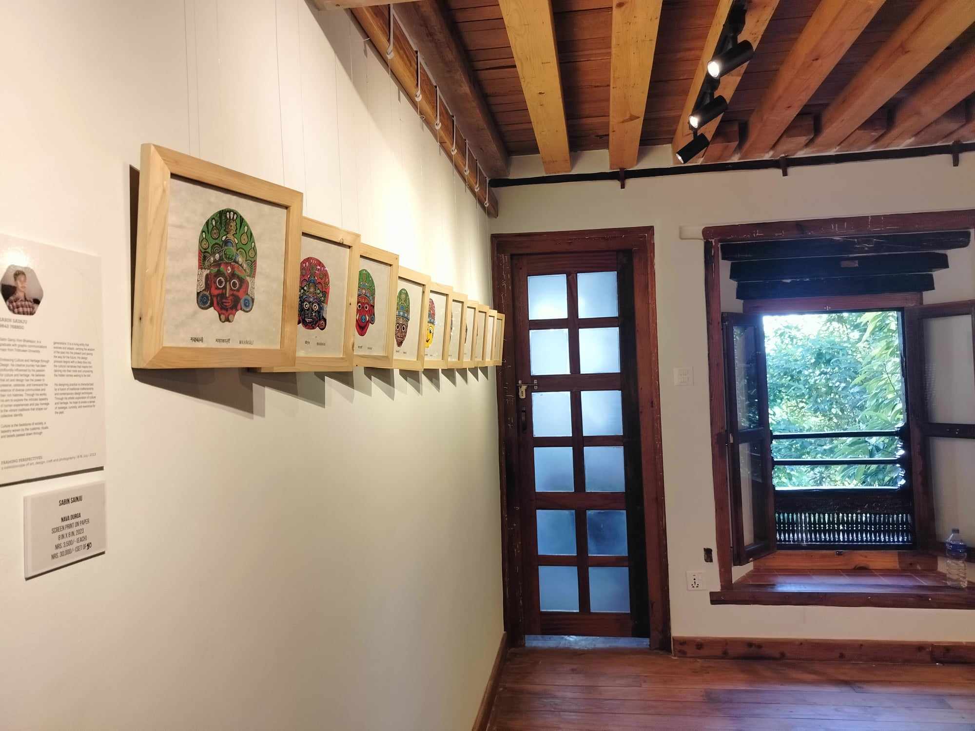 Paintings at the exhibition Framing perspective at Rich Museum of Craft and Design, Sunaguthi.