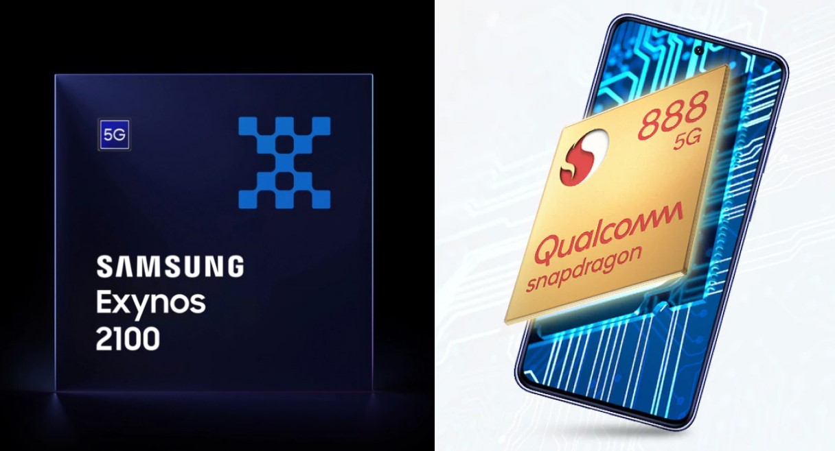 Samsung Exynos 2100 and Snapdragon 888 chipset. Photo: Samsung 