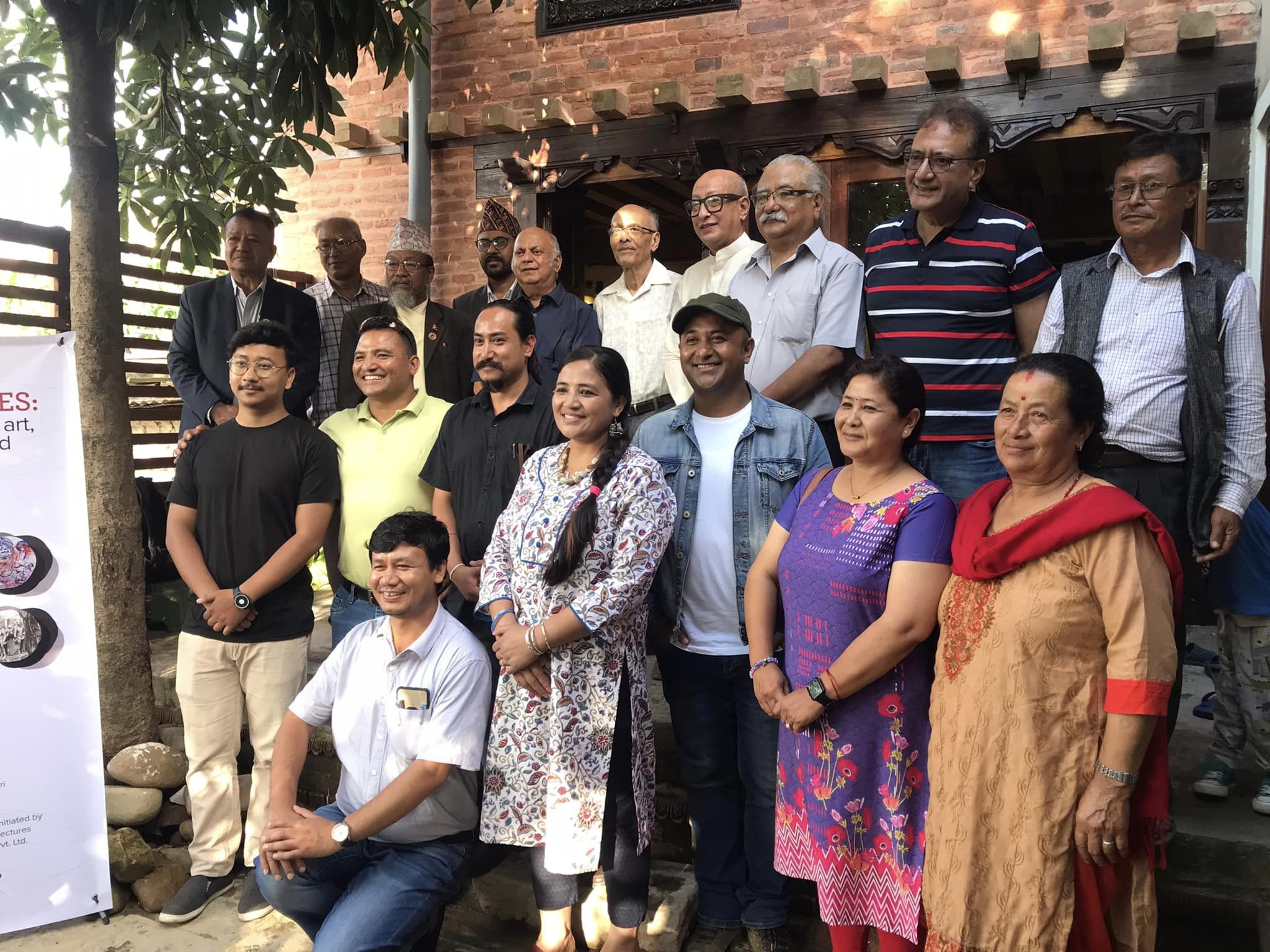 A group photo of artists and visitors Rich Museum of Craft and Design, Sunaguthi. Photo: Krishna Gopal Shrestha