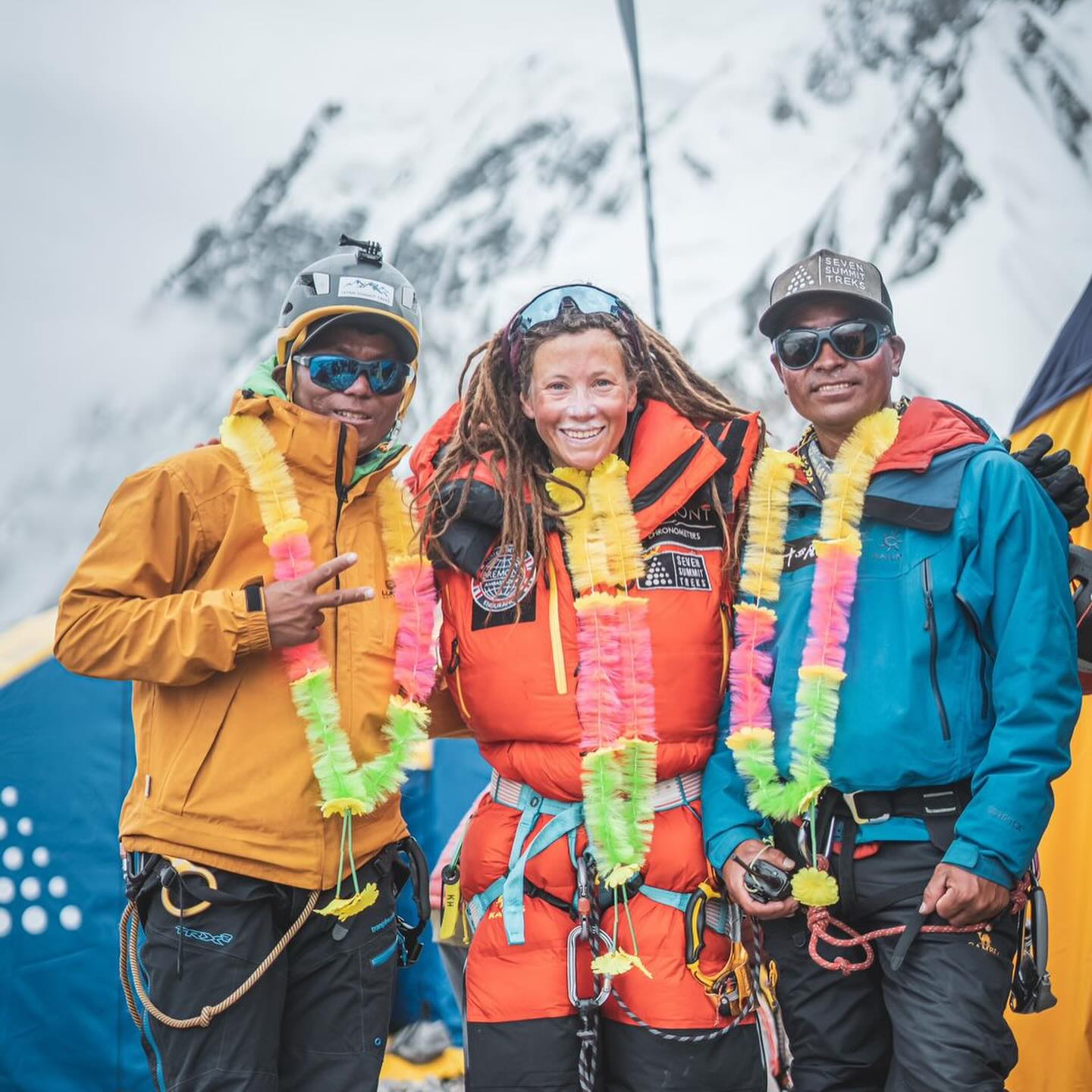 Tenjen Sherpa and Kristin Harila