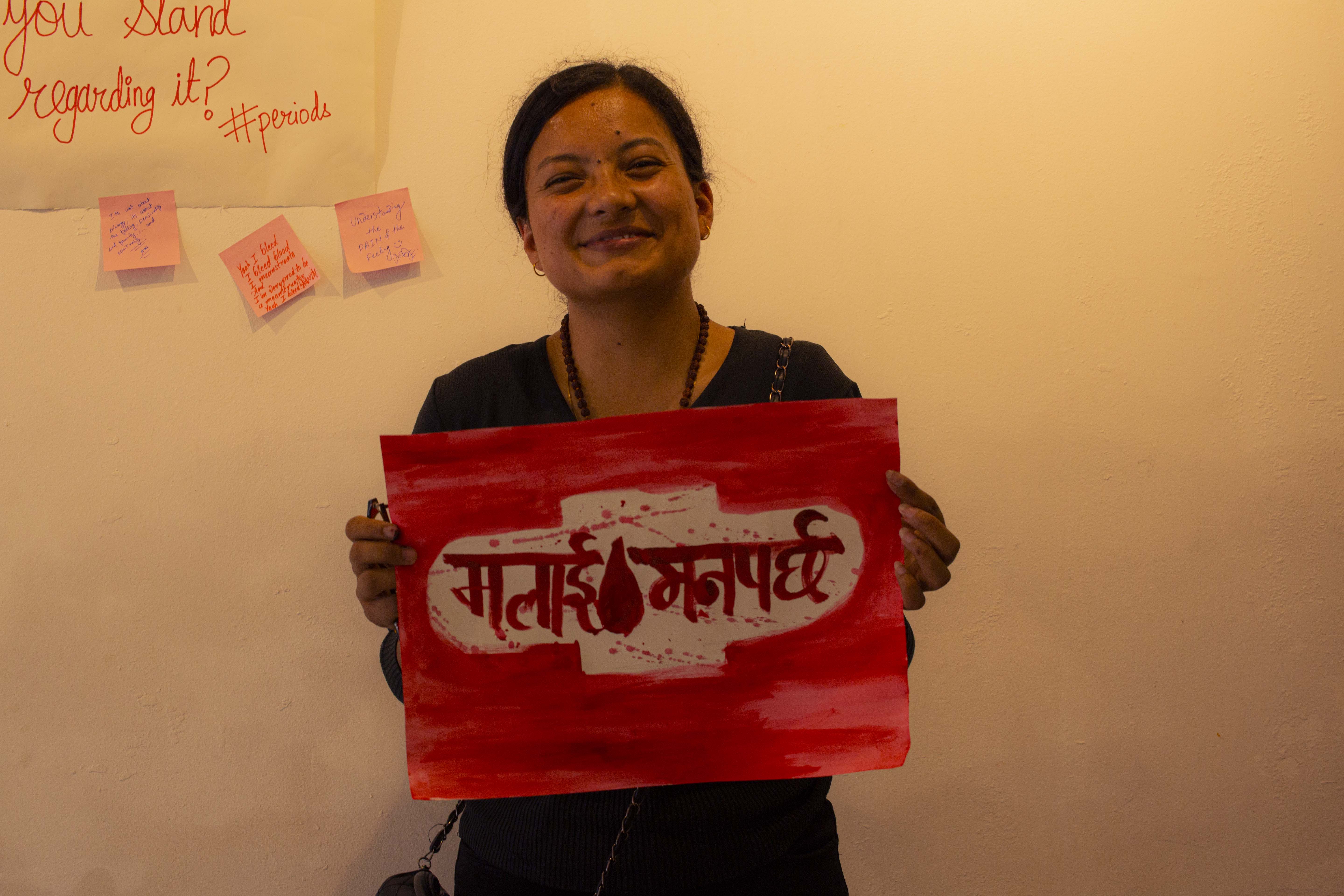 A participant taking part in Beyond Blood event. Photo Courtesy: Untold Period Stories