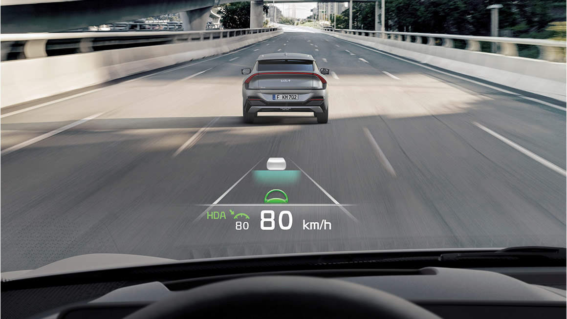 Heads up display Safety feature on Kia EV6. Photo: Kia