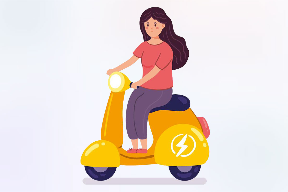 woman-riding-electric-scooter for greener future