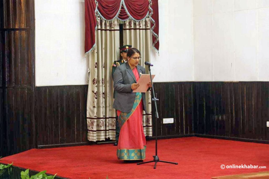 President administers oath to newly-appointed Minster Anita Devi