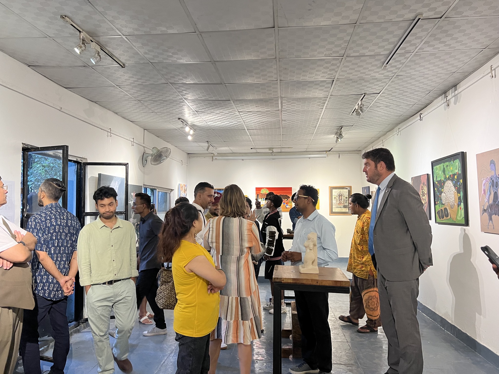 Visitors on the first day of exhibition Heal the Artist at Bikalpa Art Center, Pulchowk, Lalitpur. Photo: Bikalpa Art Center