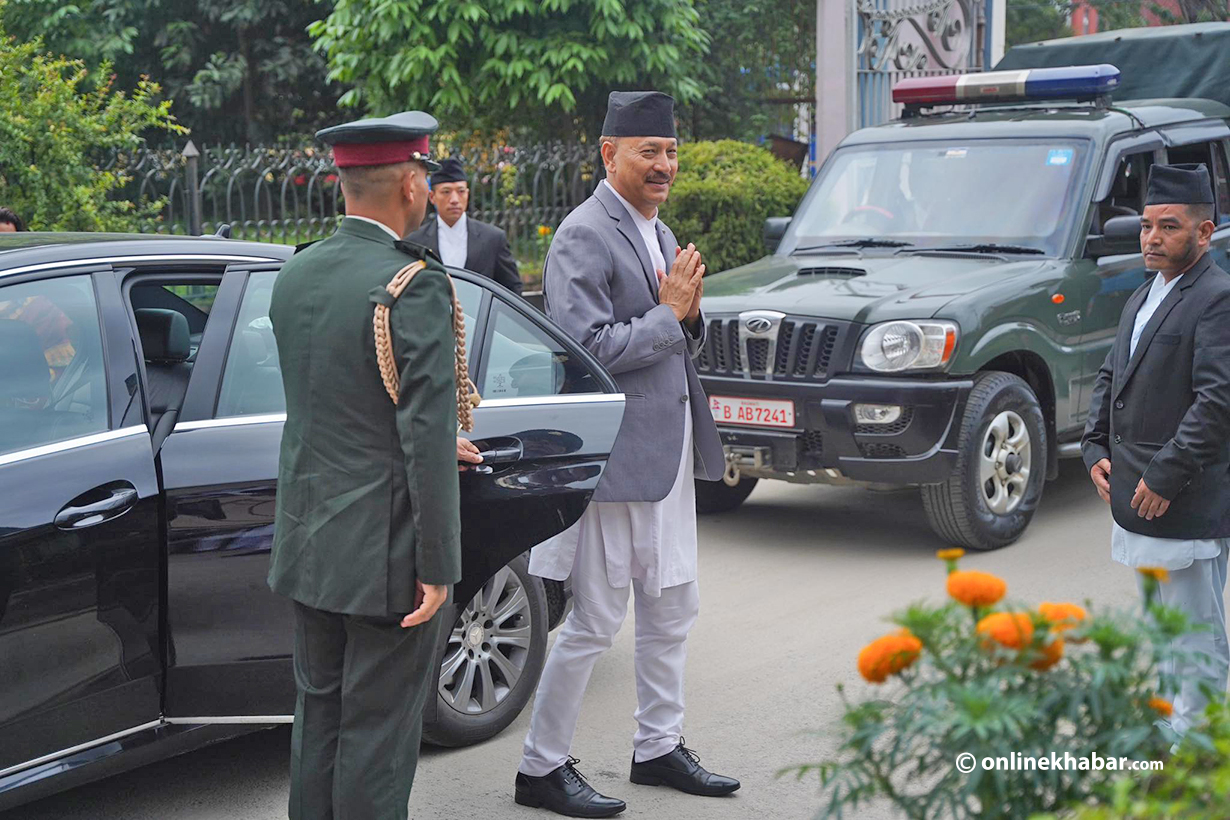 Chief Justice Bishwombhar Prasad Shrestha assumes office after taking the oath of office from President
