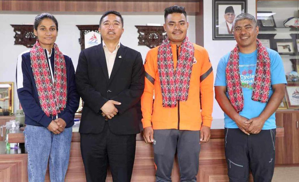 2 Nepali cyclists taking part in Cycling World Championships