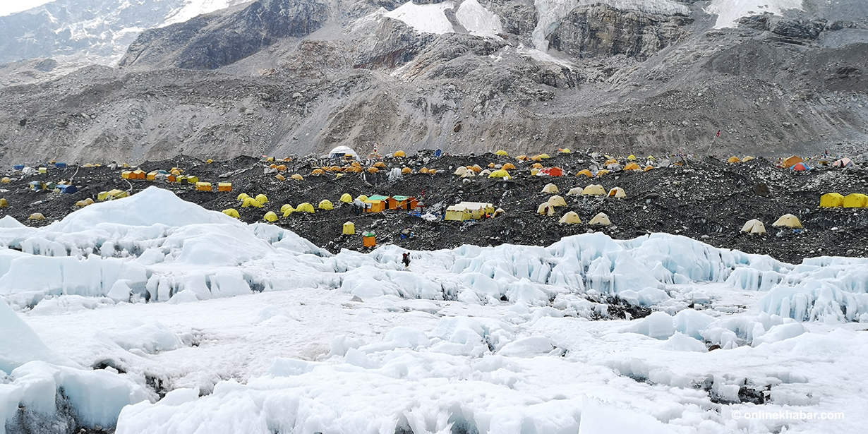 Tents in Everest base camp.