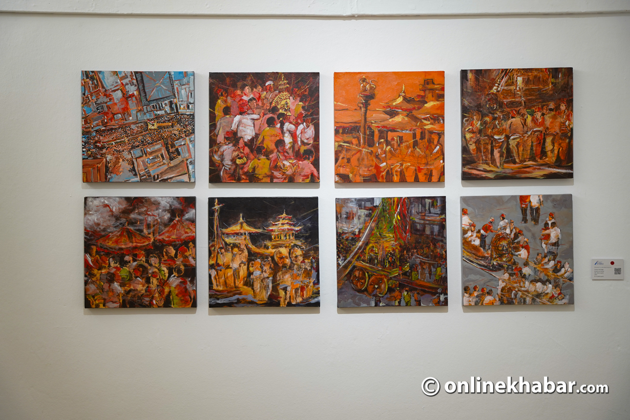 Paintings at the Himalayan Art Festival.