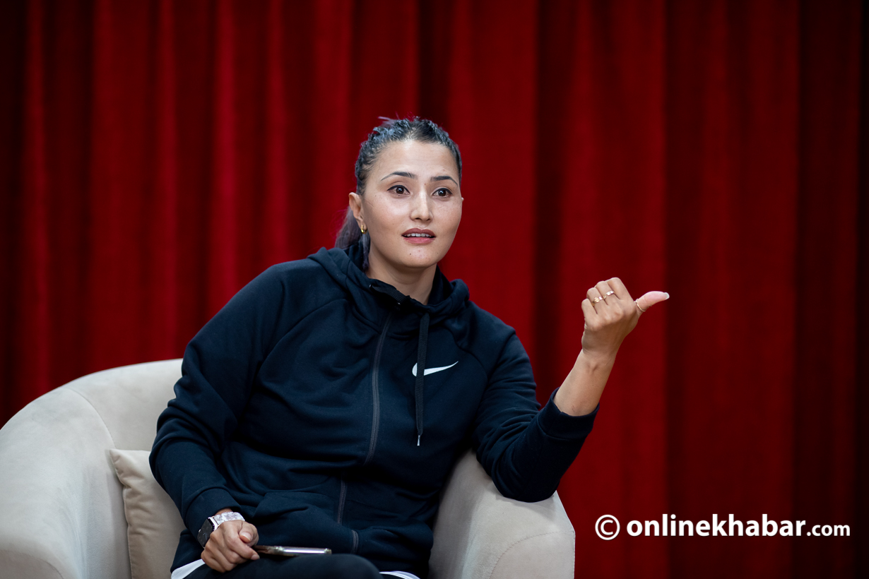 Sadina Shrestha has been part of the national women's basketball team since 2011. Since then, she has been a constant in the team captaining it since then. Photo: Shankar Giri
