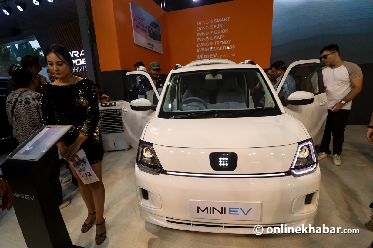 Seres Mini EV in NADA Auto Show 2023. Photo: Aryan Dhimal