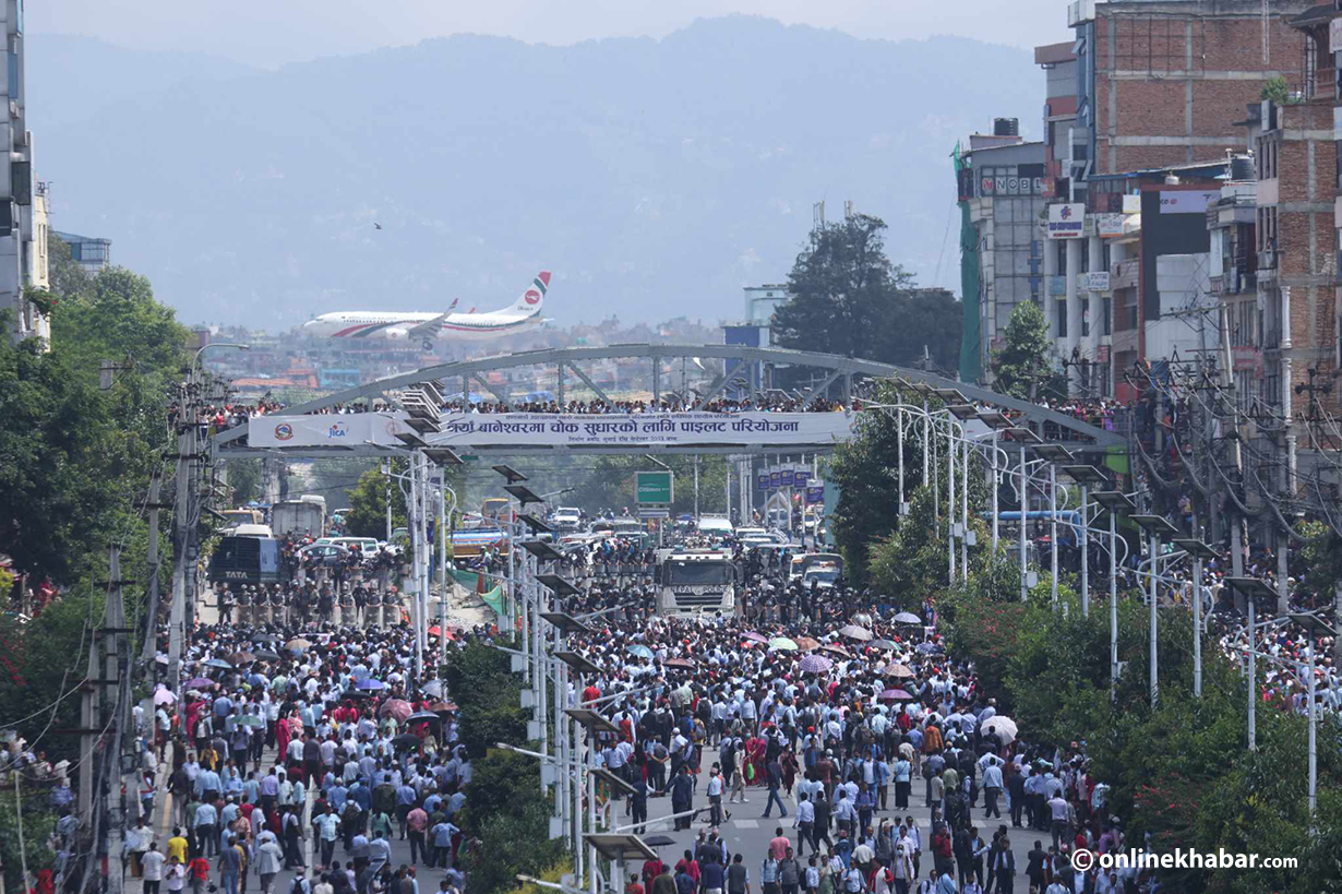 Public school teachers protest causes traffic congestion in Kathmandu valley