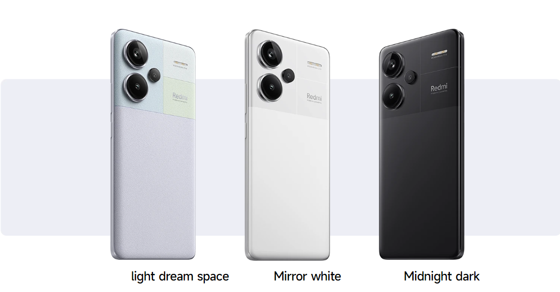 Redmi Note 13 Pro+ colour options. Photo: Mi